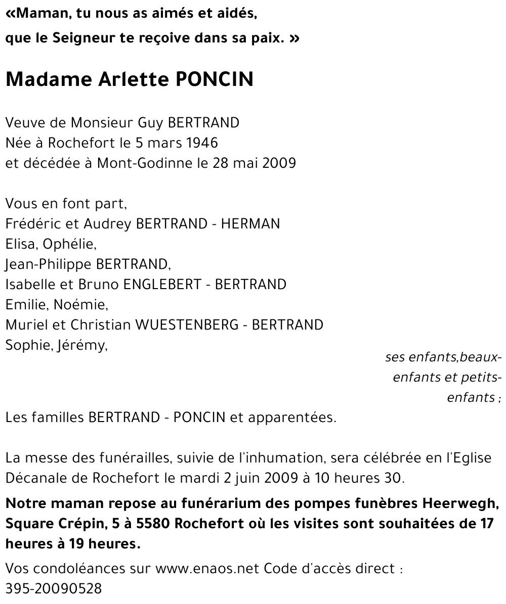 Arlette PONCIN