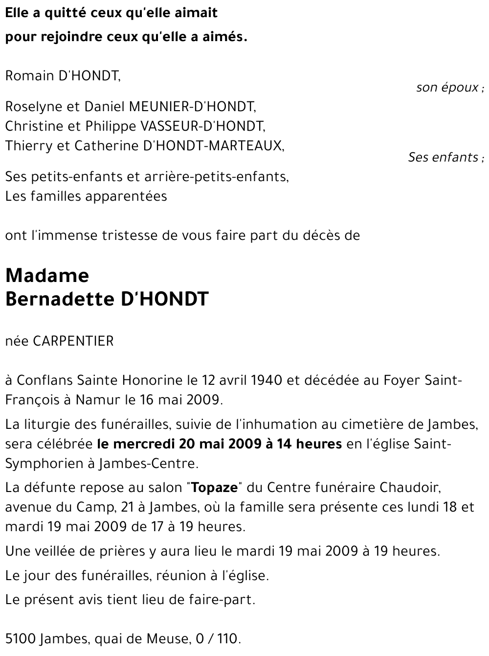 Bernadette CARPENTIER