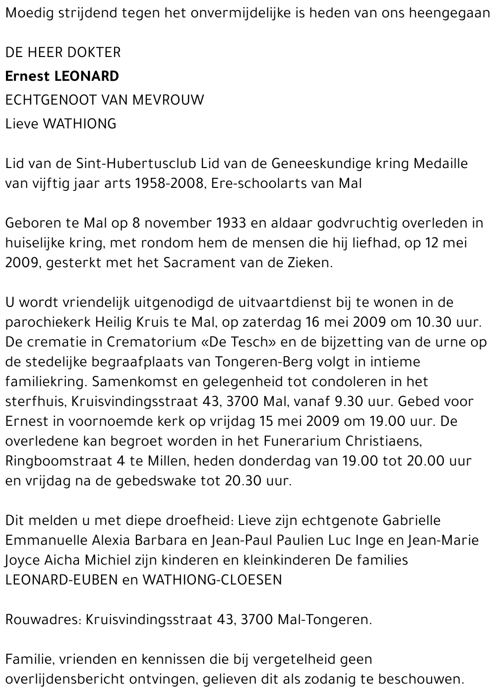 Dokter Ernest Leonard