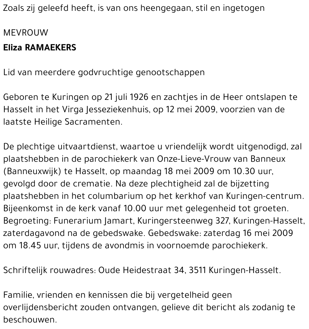 Eliza Ramaekers