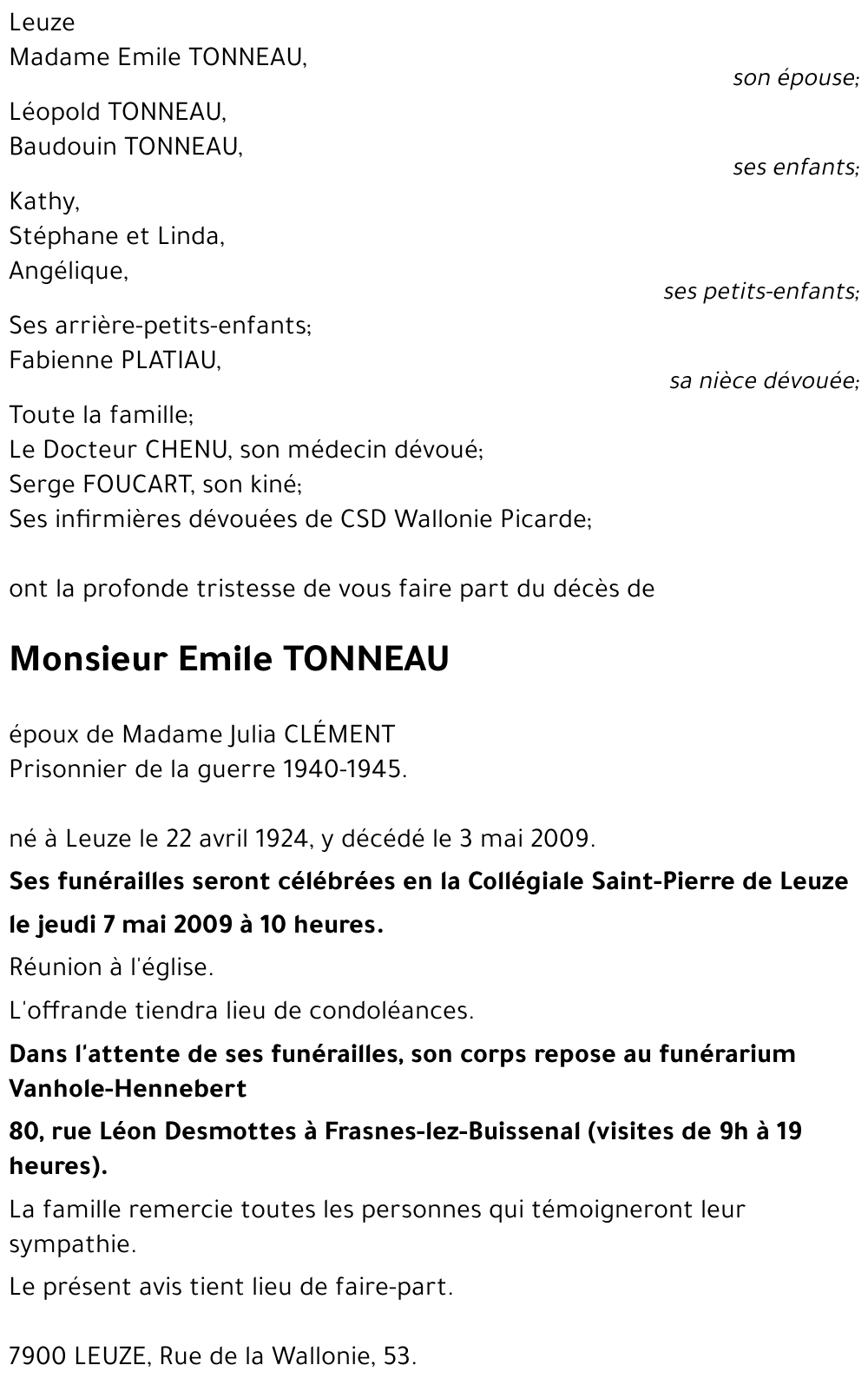 Emile TONNEAU