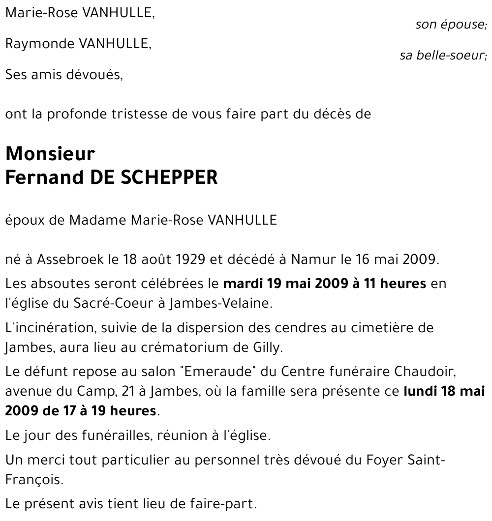 Fernand DE SCHEPPER