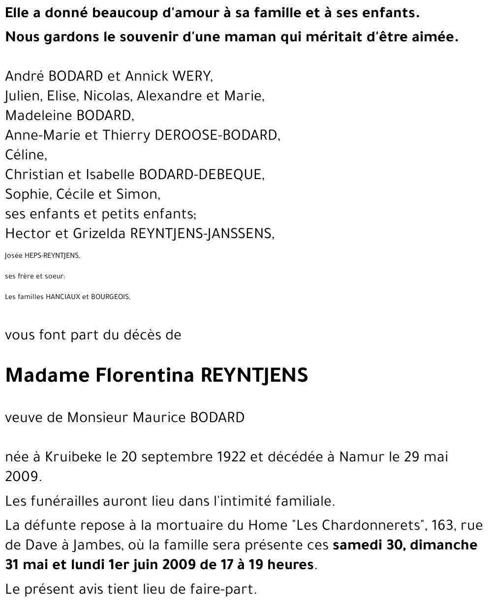 Florentina REYNTJENS