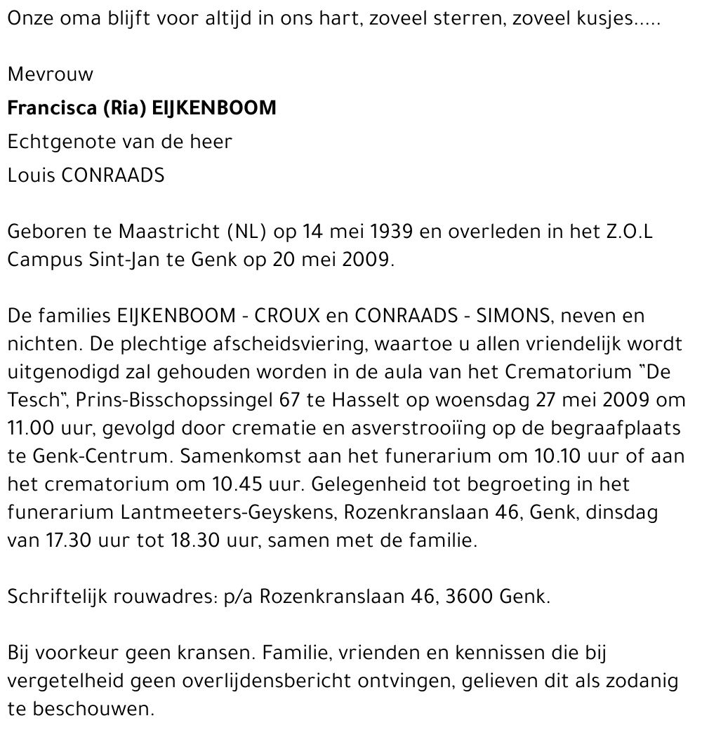 Francisca (Ria) EIJKENBOOM