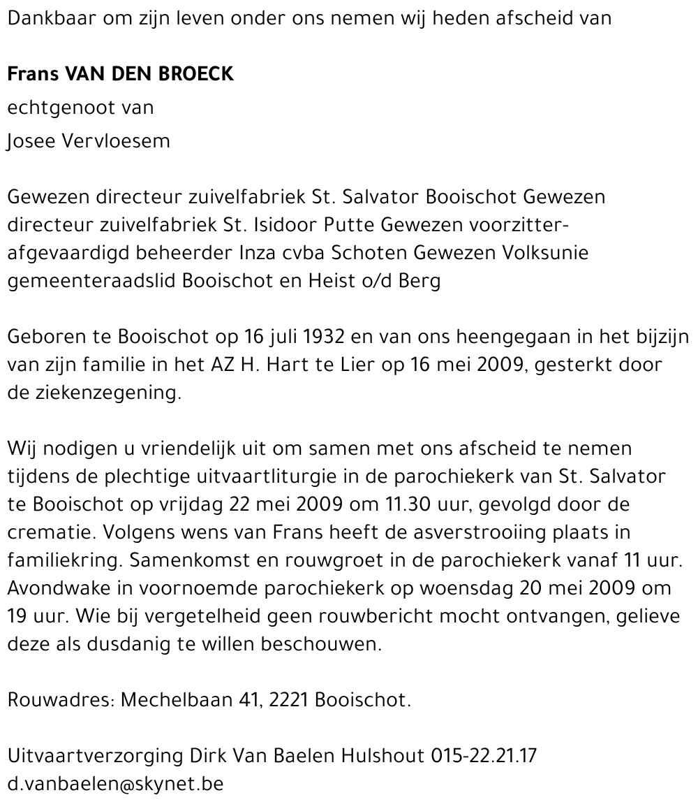 Frans Van den Broeck