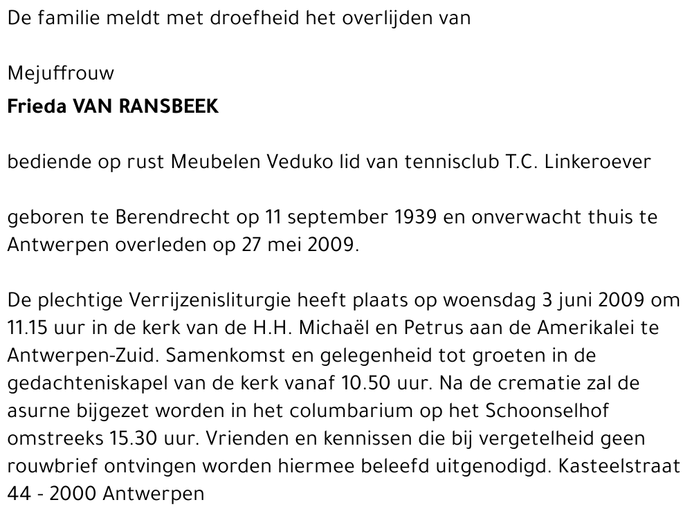 Frieda Van Ransbeek