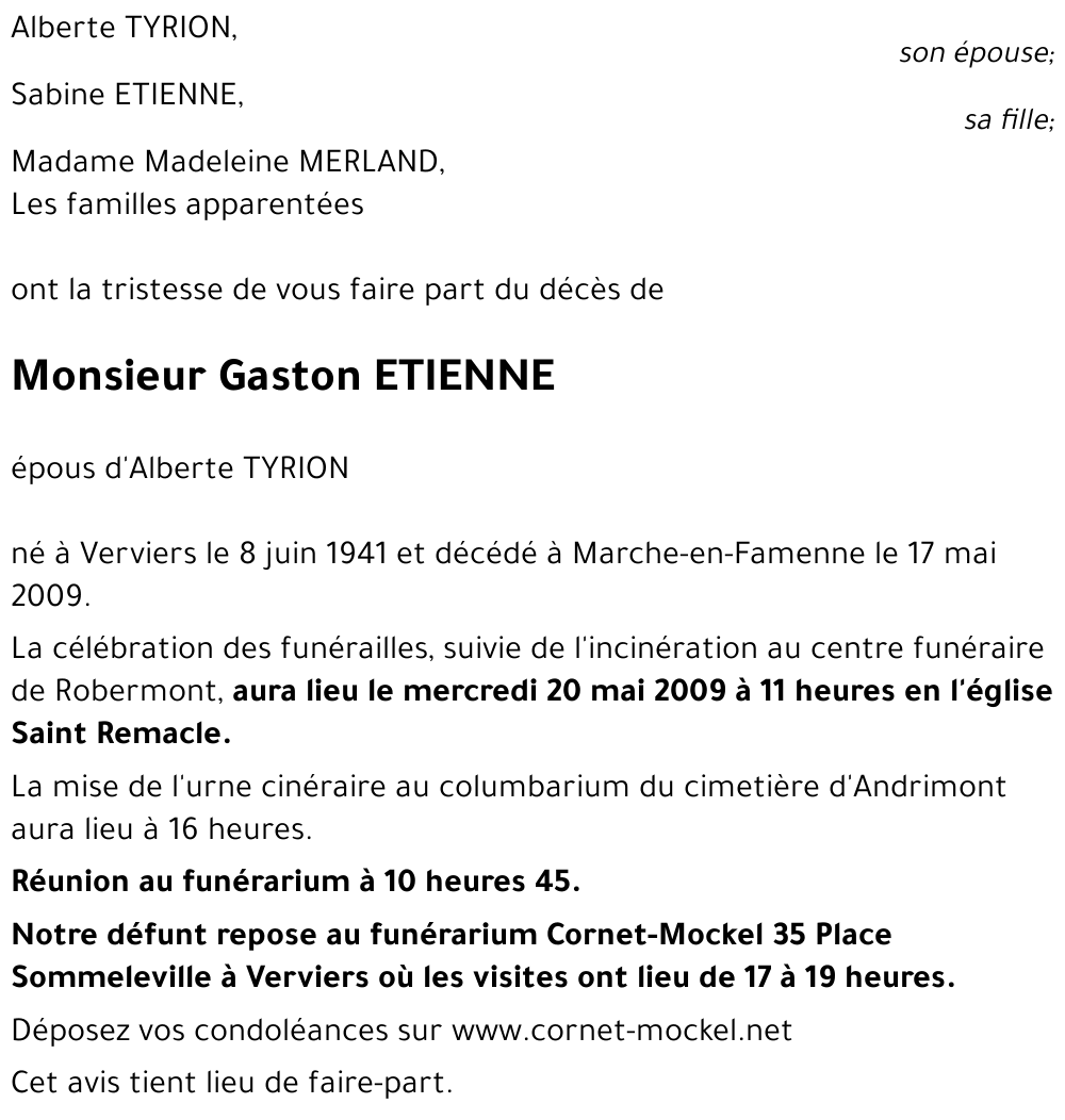 Gaston ETIENNE