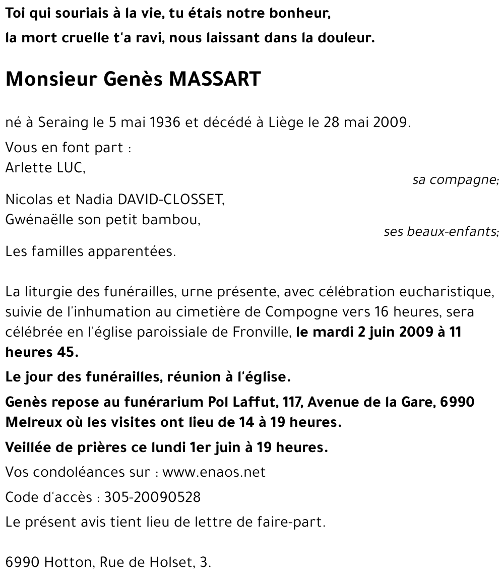 Genès MASSART