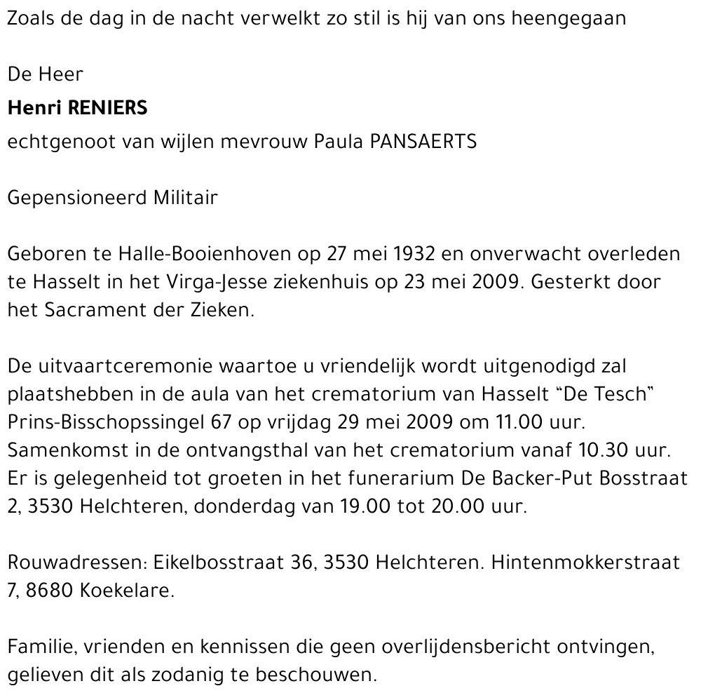 Henri RENIERS
