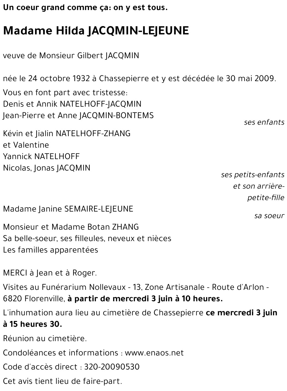 Hilda JACQMIN-LEJEUNE