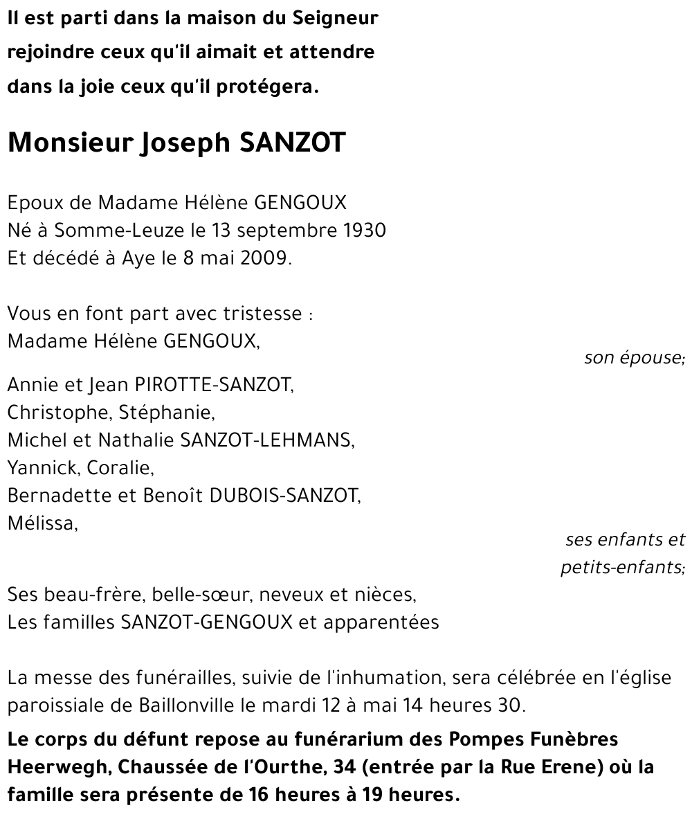 Joseph SANZOT