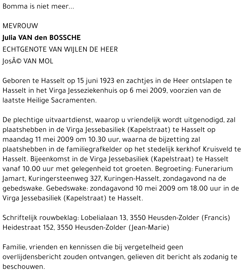 Julia Van den Bossche