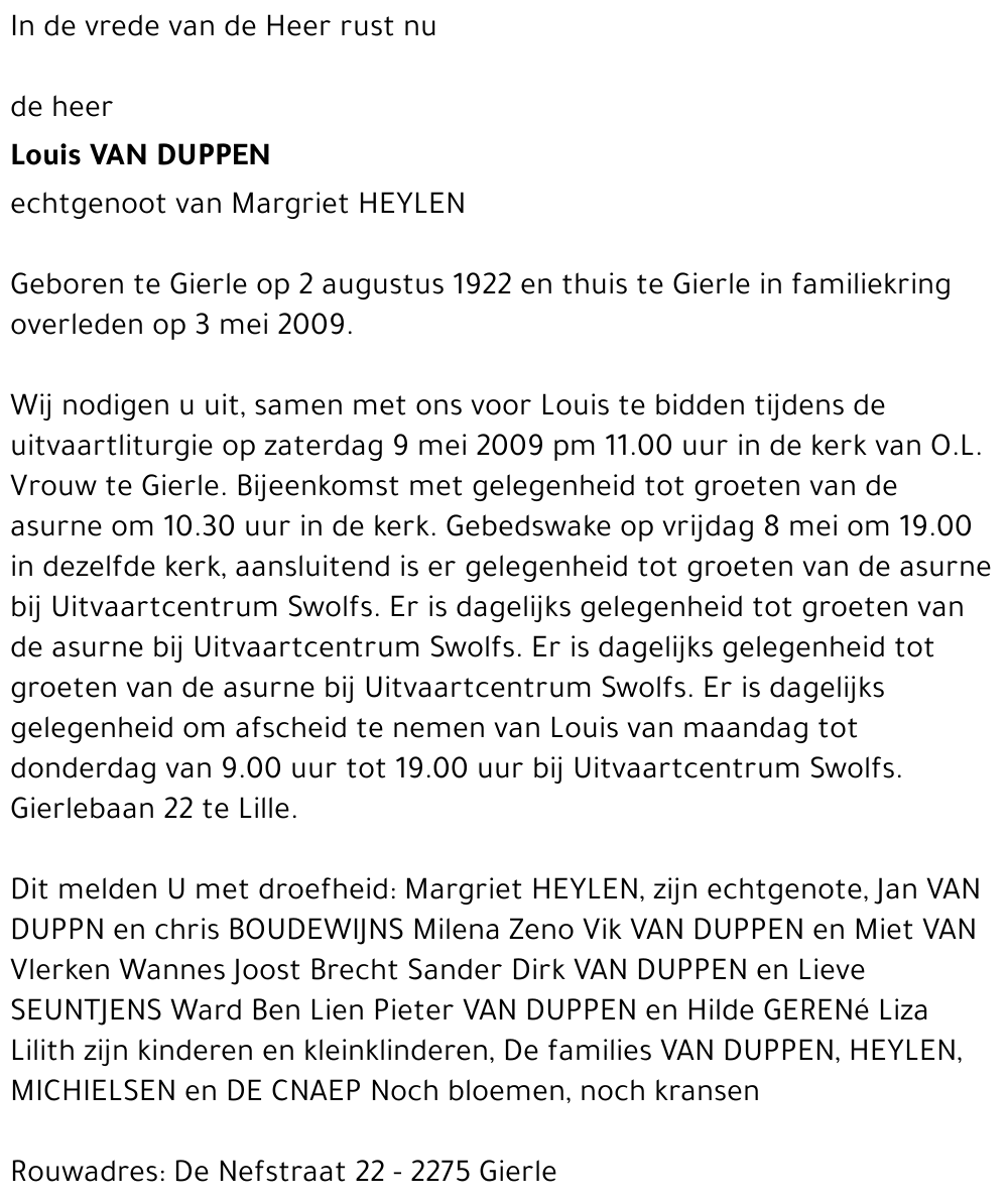 Louis VAN DUPPEN