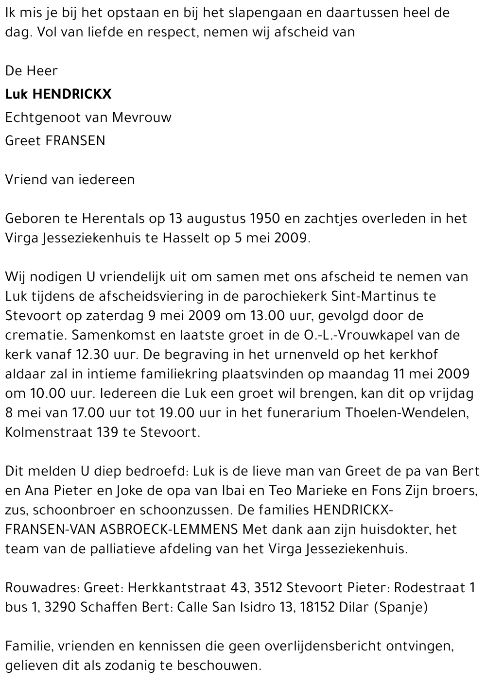 Luk HENDRICKX