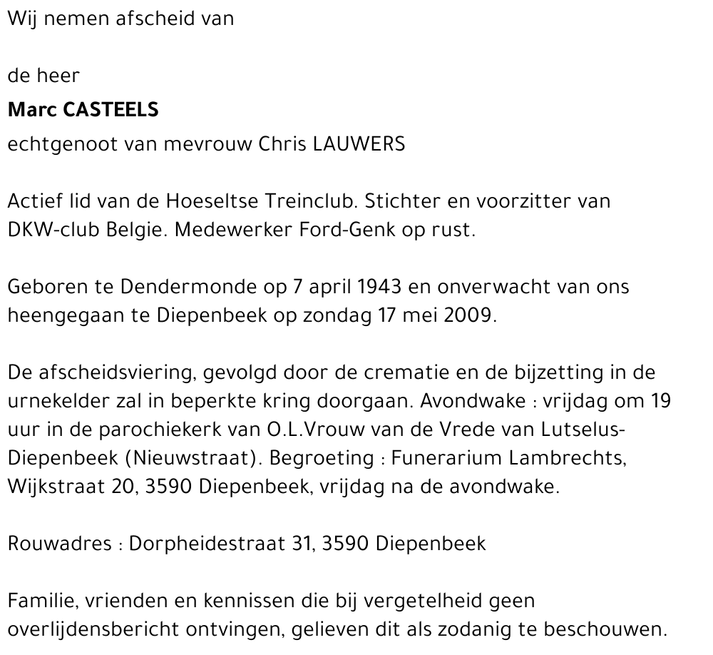 Marc CASTEELS