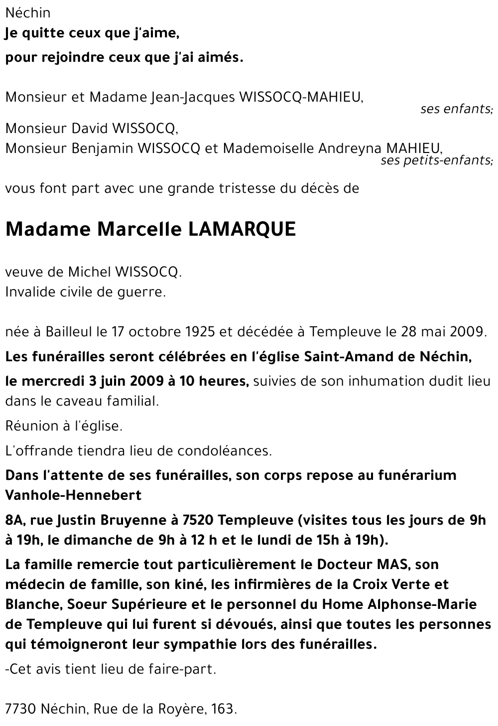 Marcelle LAMARQUE