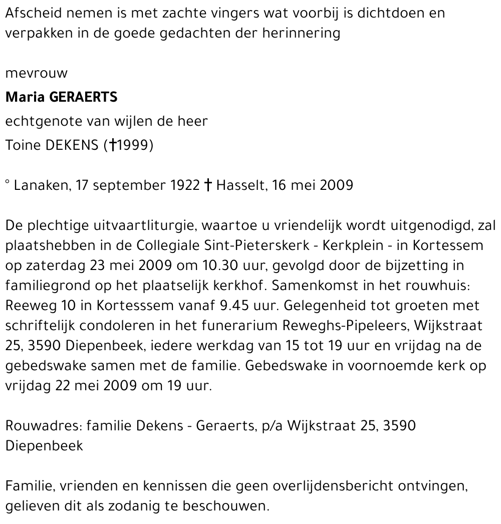 Maria Geraerts