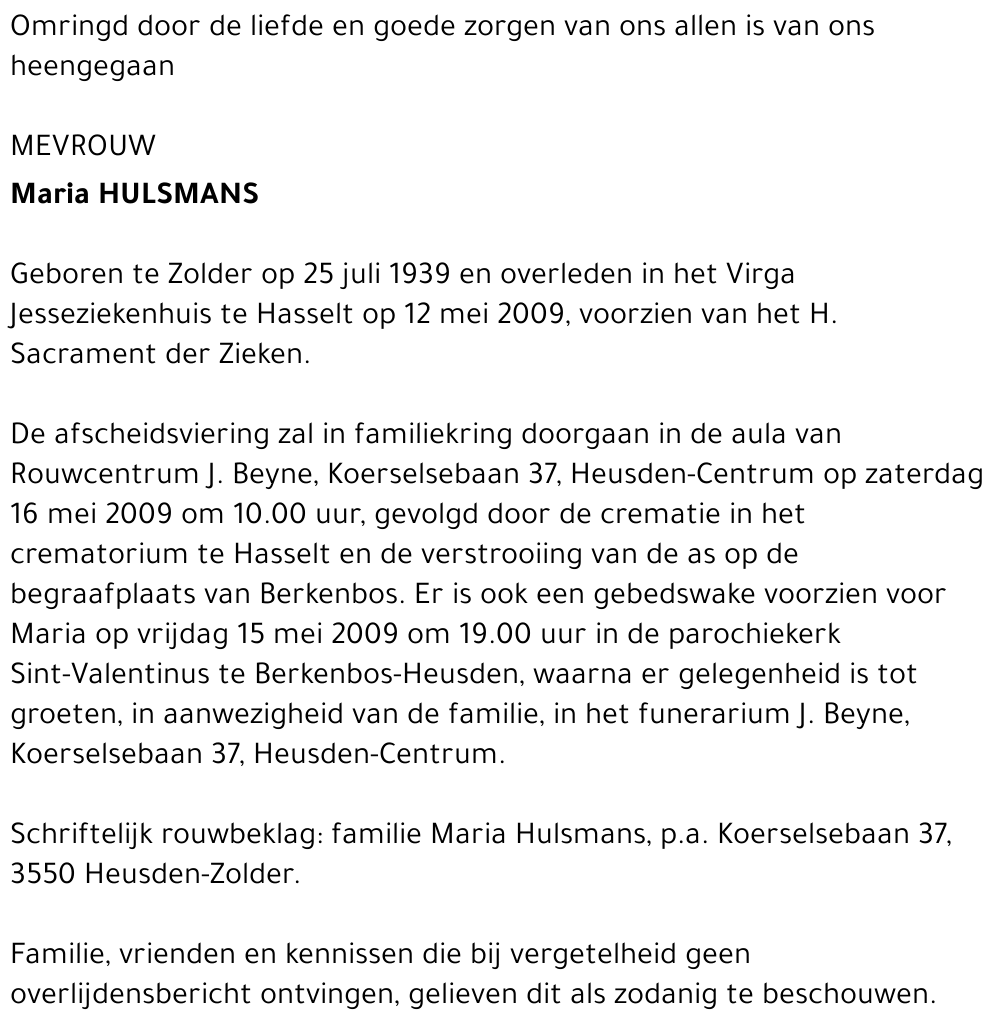 Maria Hulsmans