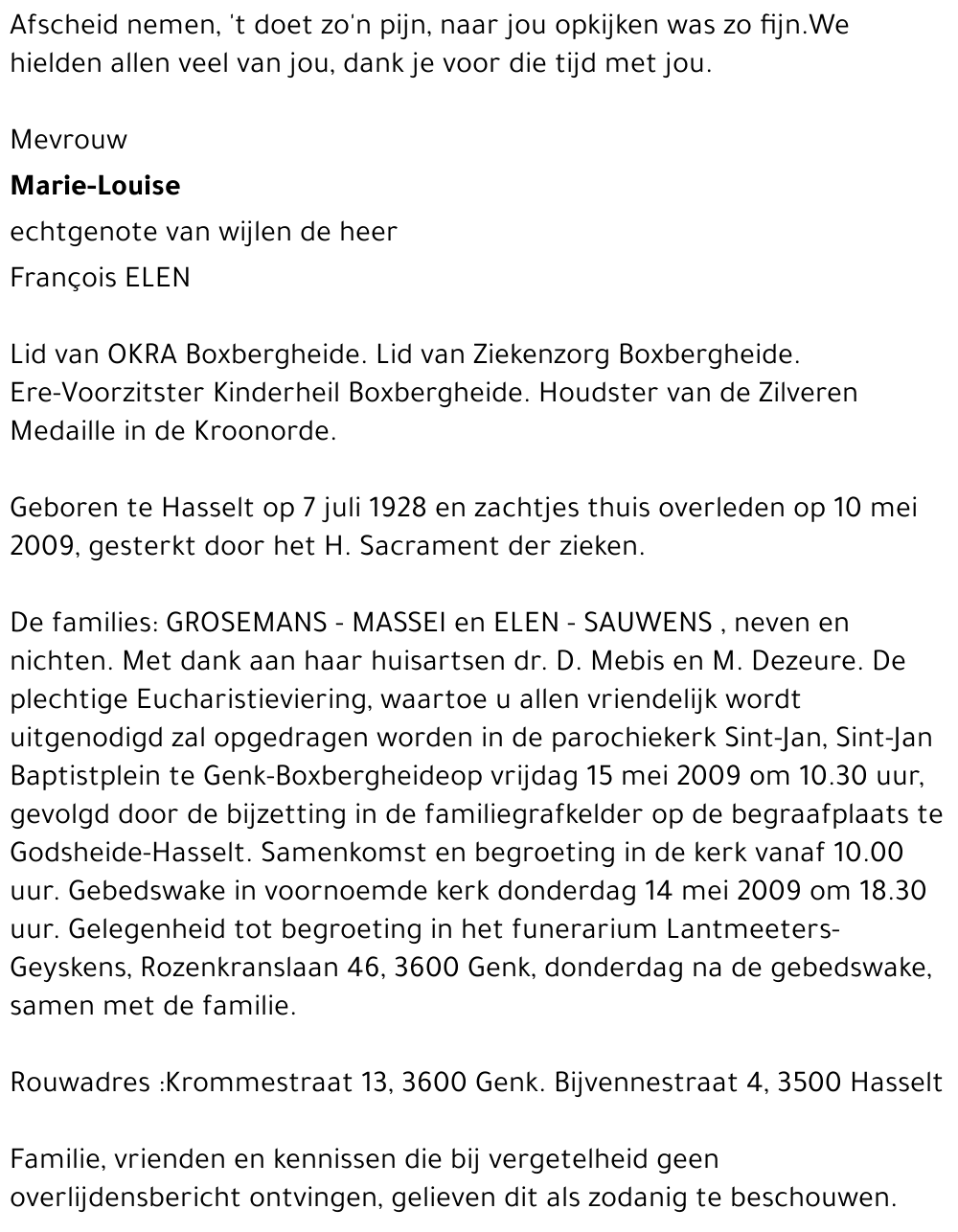 Marie-Louise GROSEMANS