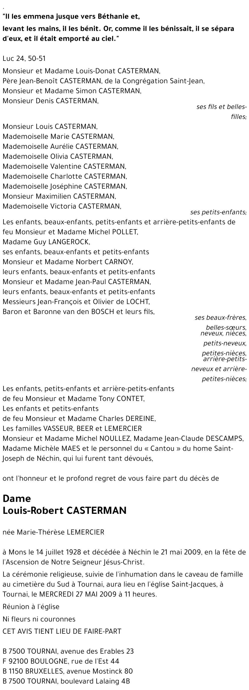 Marie-Thérèse LEMERCIER