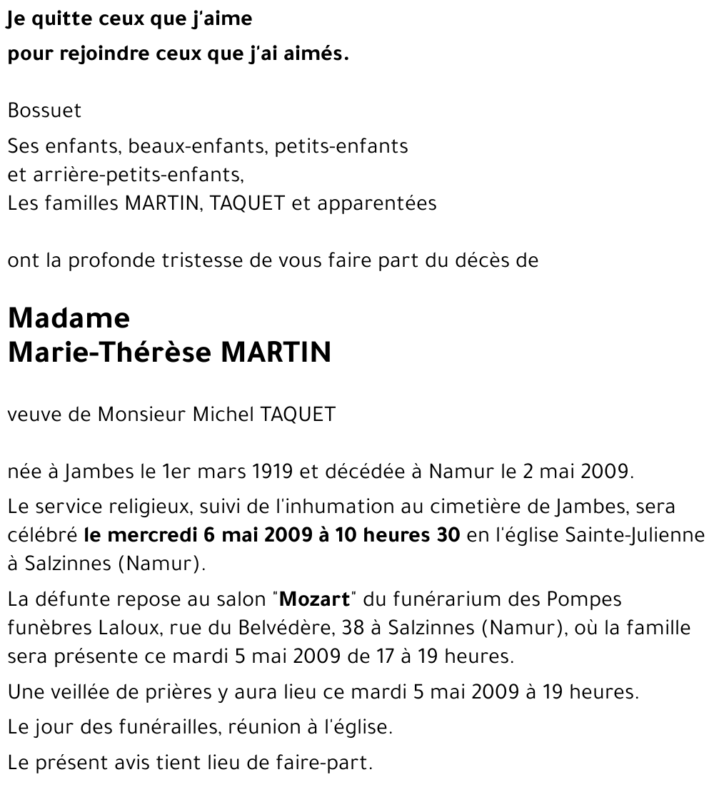 Marie-Thérèse MARTIN