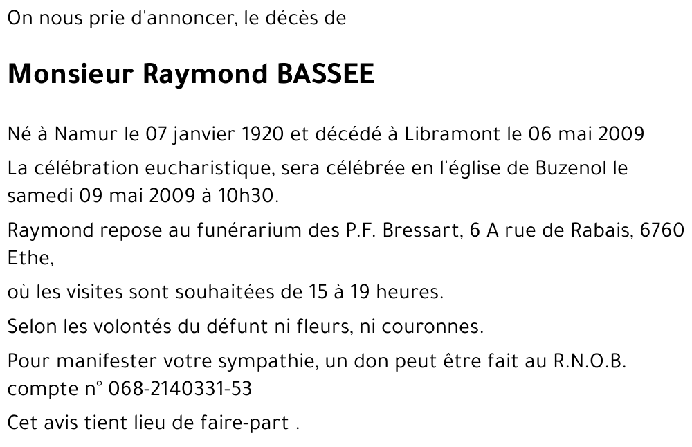 Raymond BASSEE