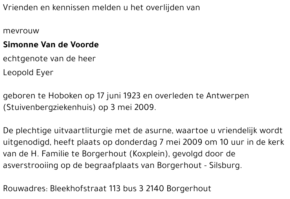 Simonne Van de Voorde