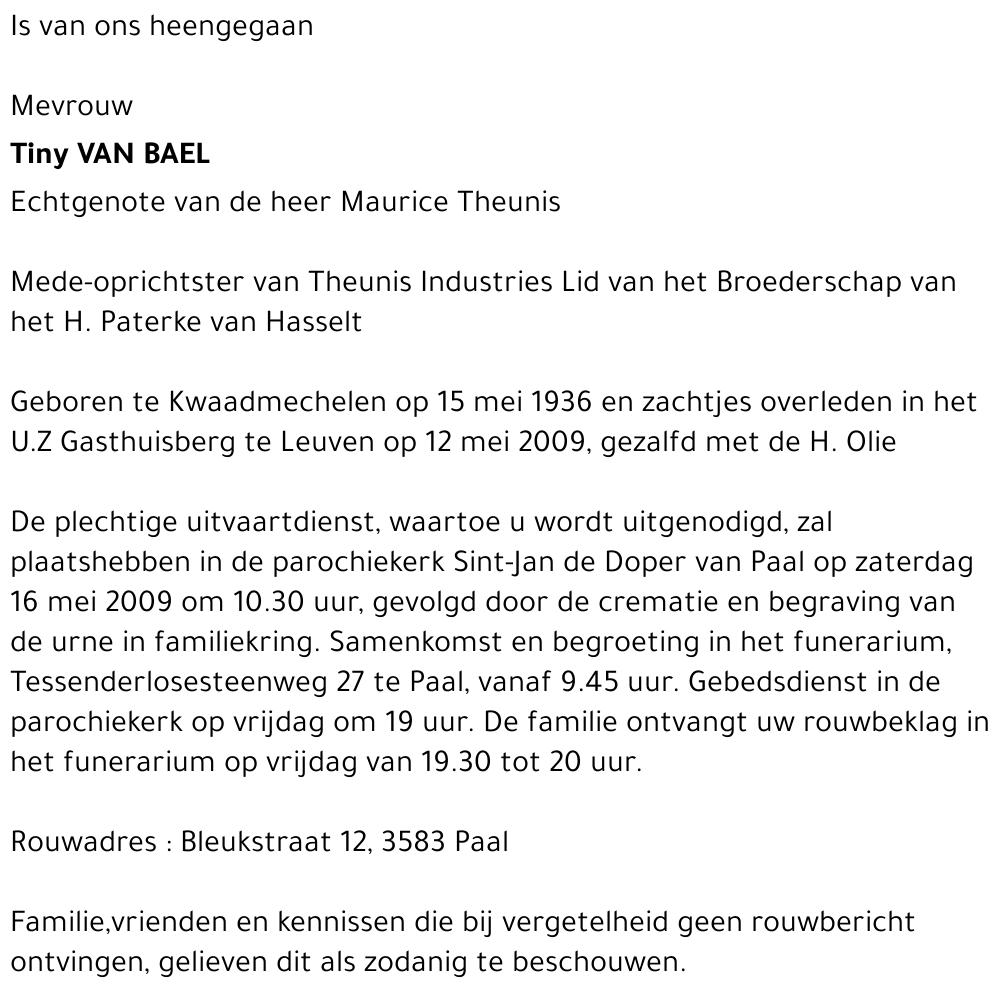 TIny Van BAEL