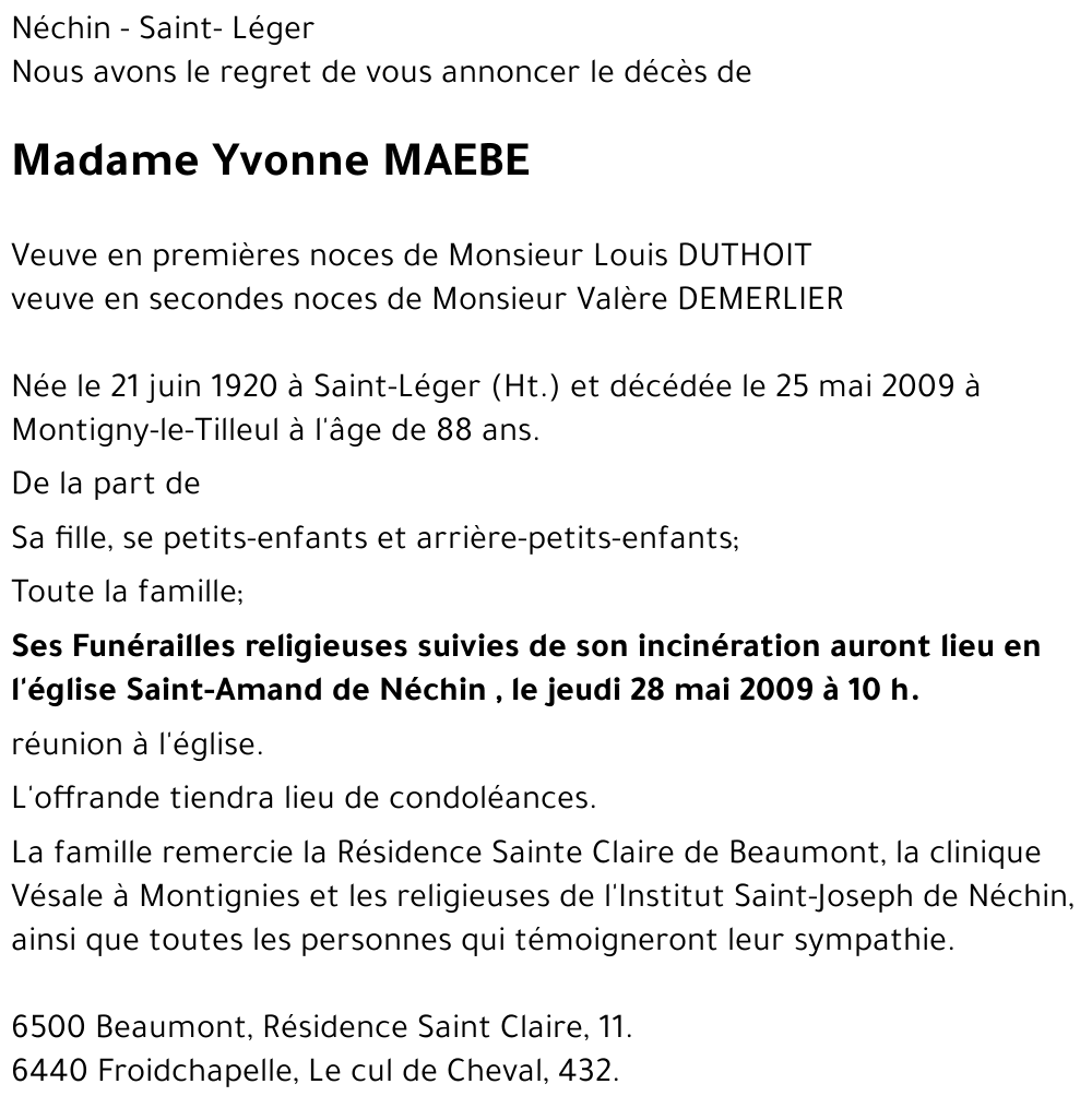 Yvonne MAEBE