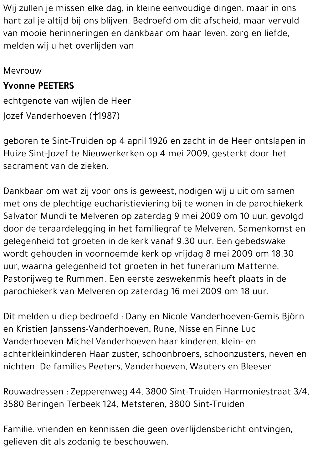 Yvonne Peeters