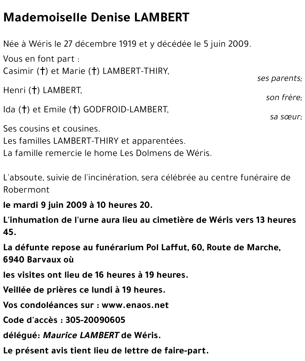 Denise LAMBERT
