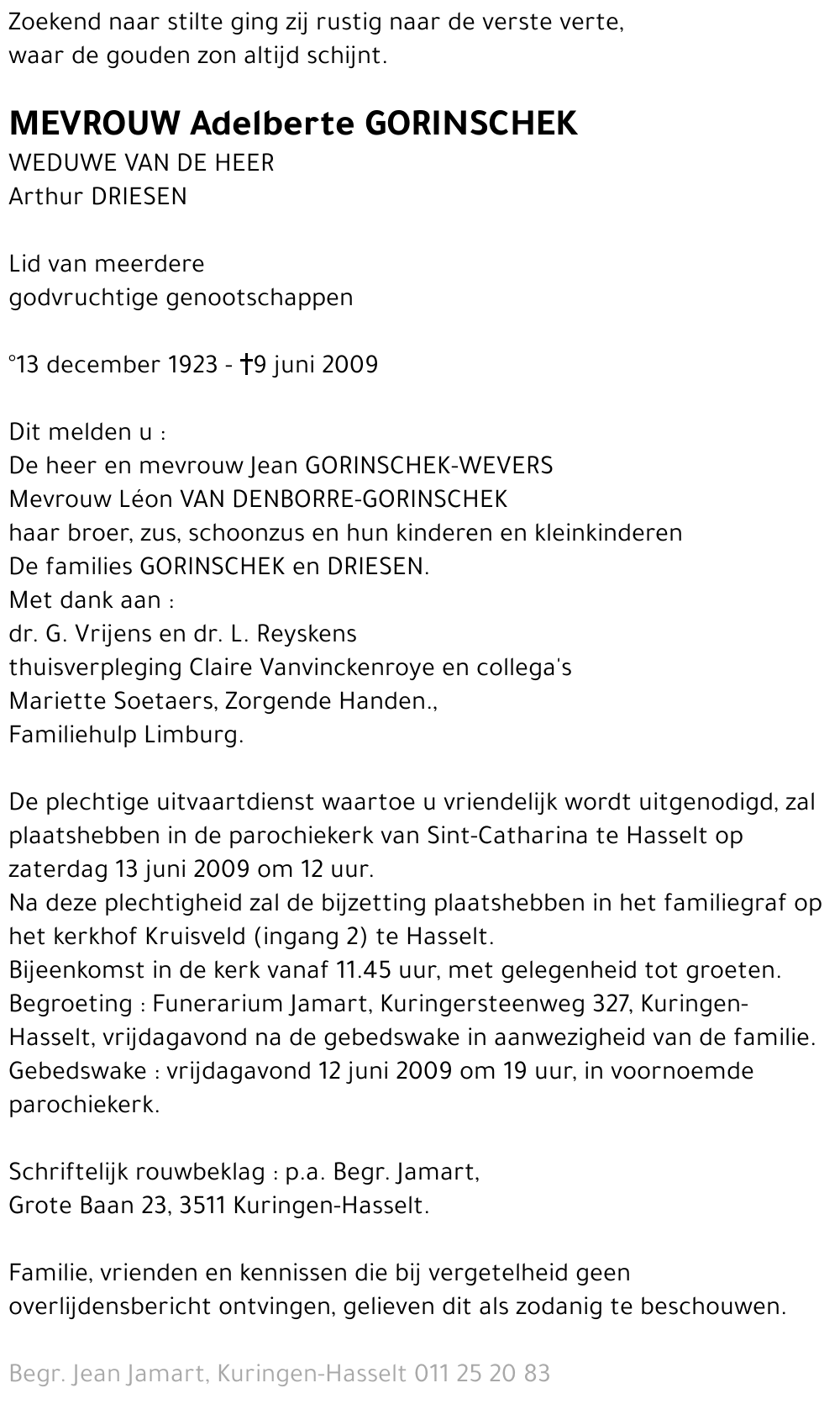 Adelberte Gorinschek