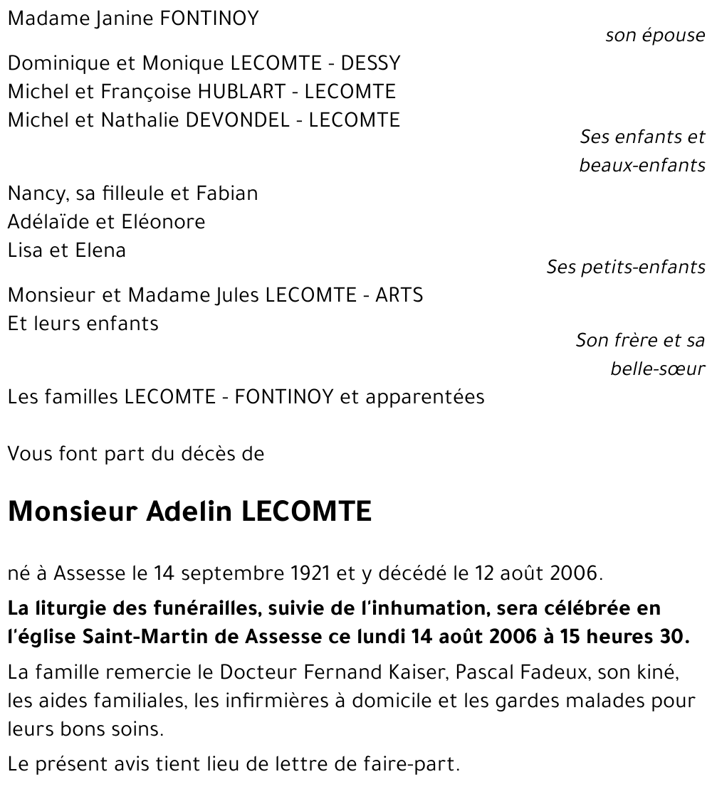 Adelin LECOMTE