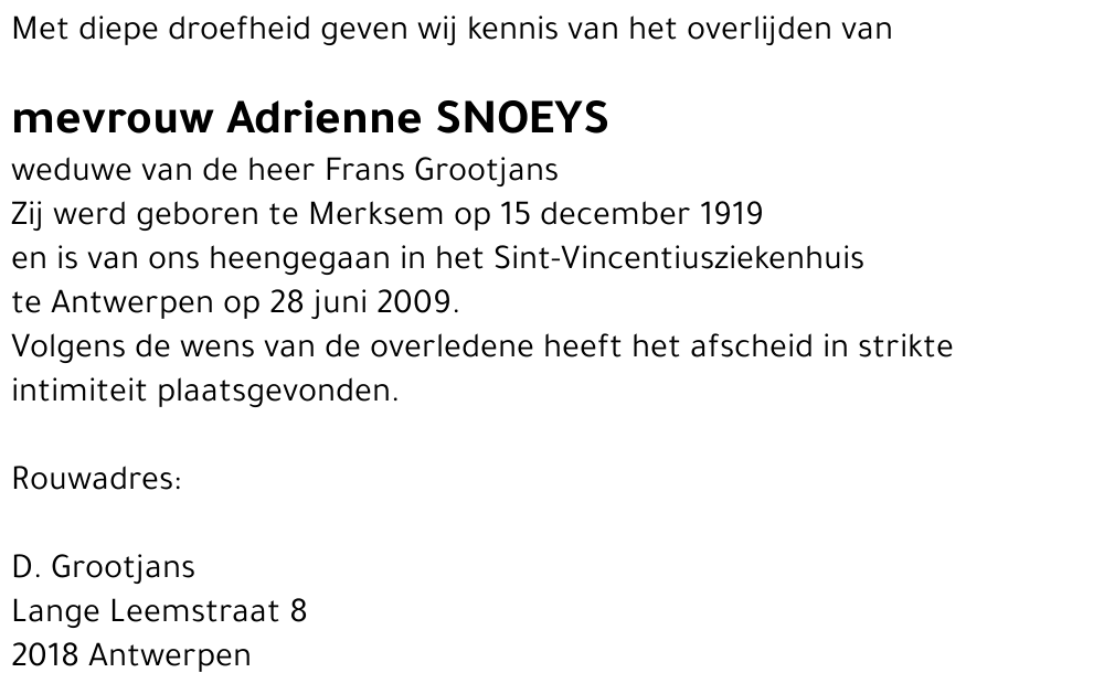 Adrienne Snoeys