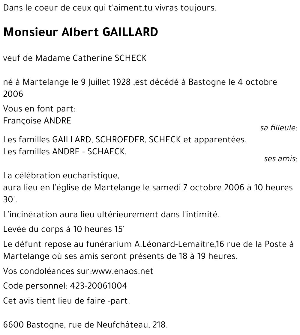 Albert GAILLARD