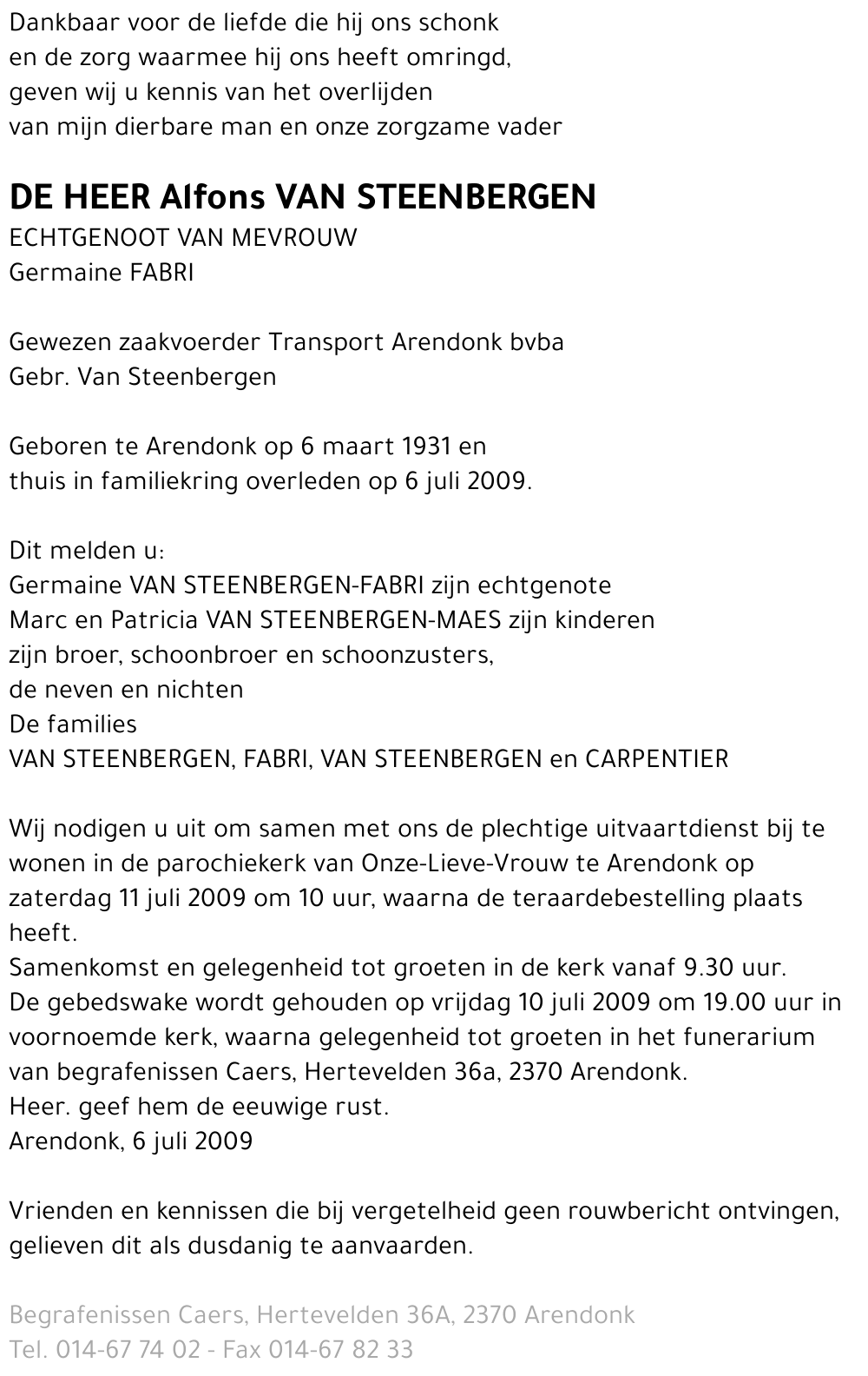 Alfons Van Steenbergen