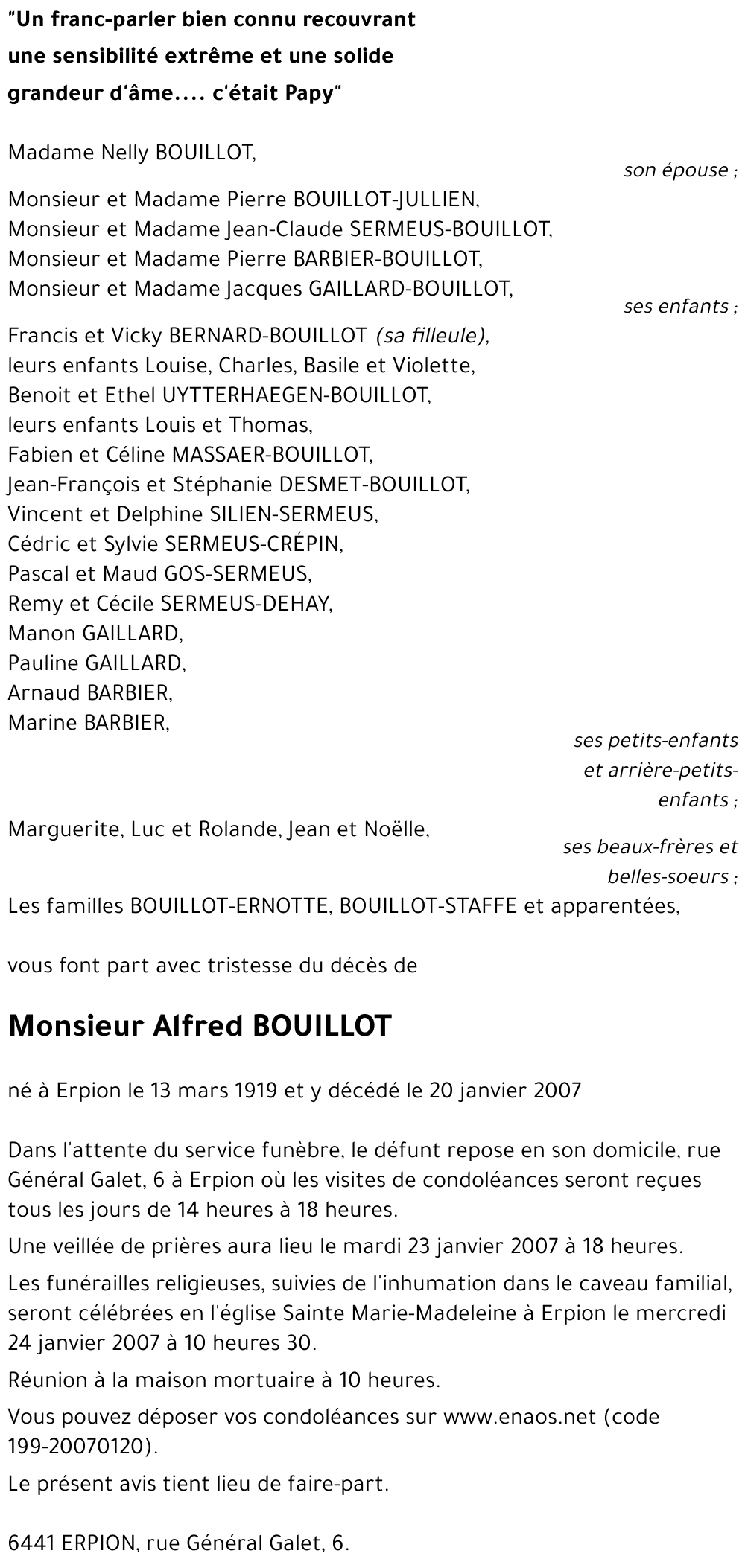Alfred BOUILLOT