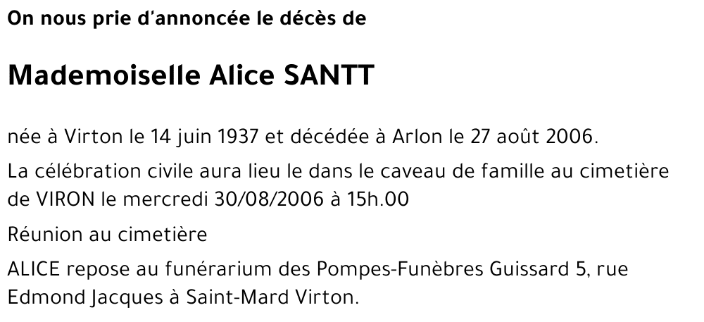 Alice SANTT
