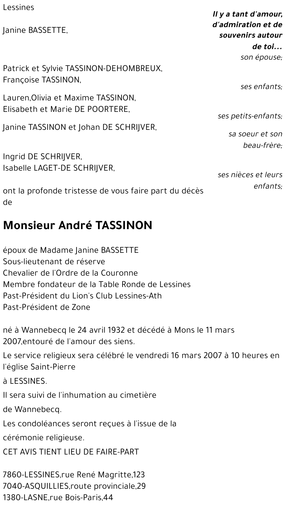 André TASSINON