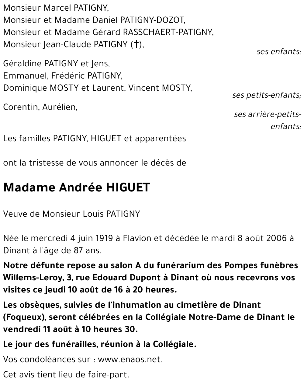 Andrée HIGUET