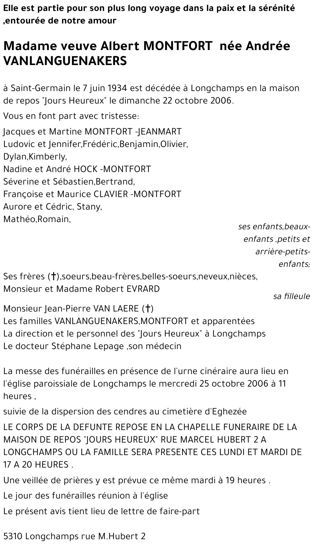 Andrée VANLANGUENAKERS