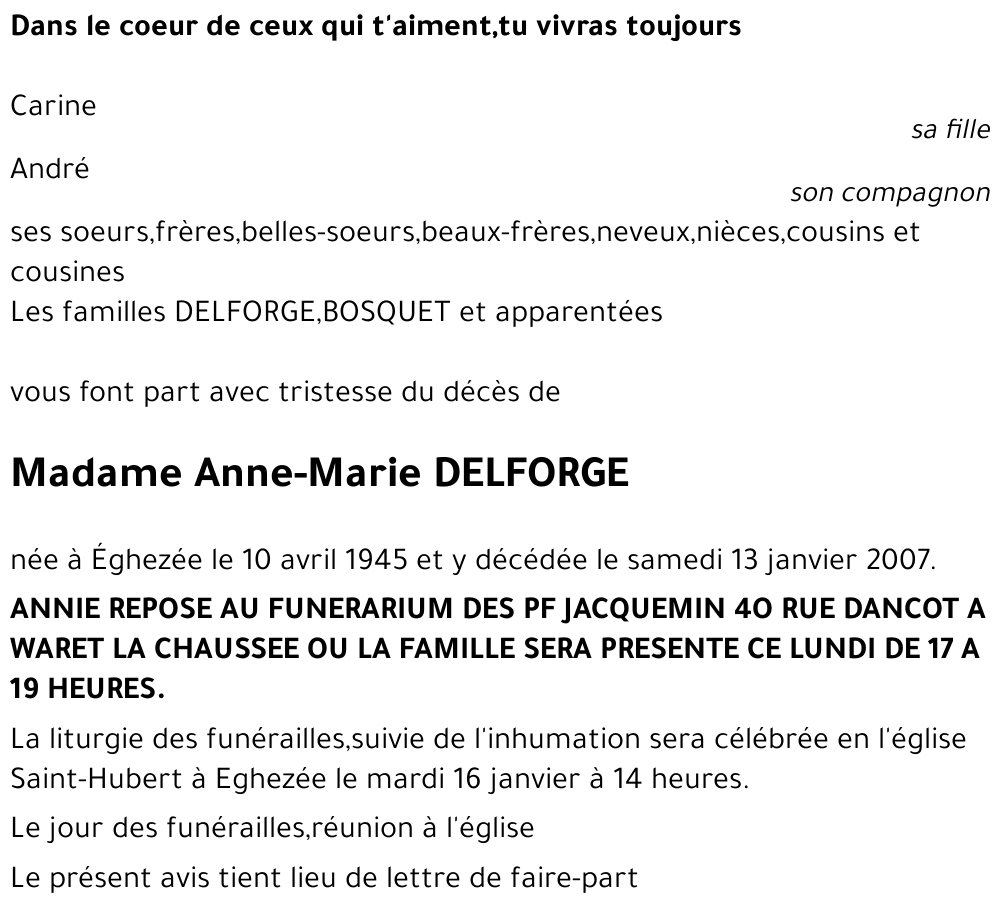 Anne-Marie DELFORGE