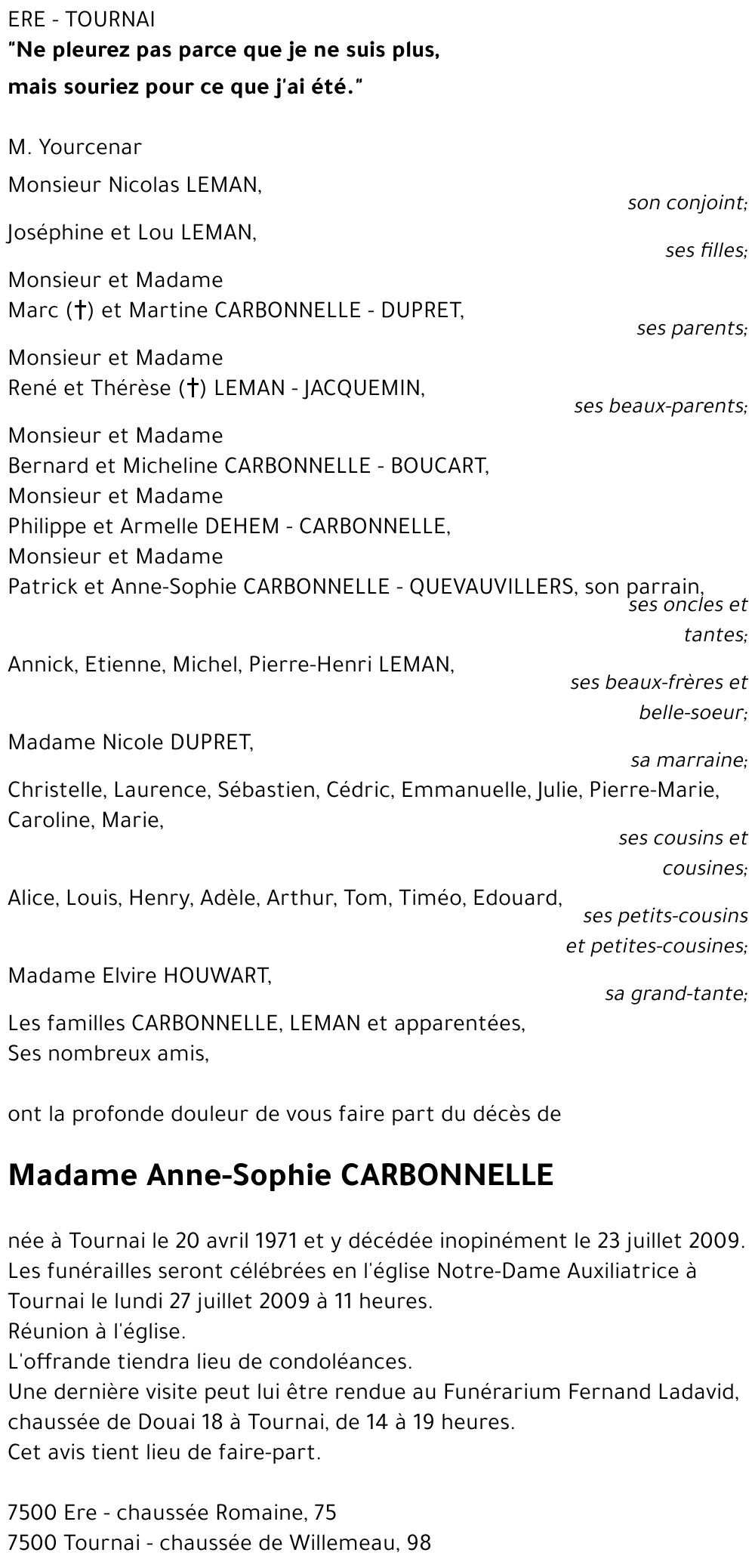 Anne-Sophie CARBONNELLE