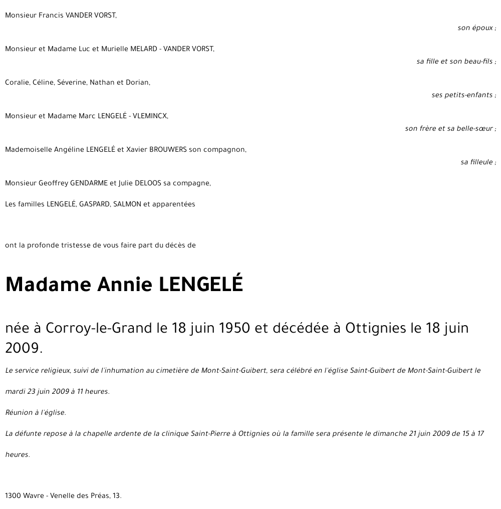 Annie LENGELÉ