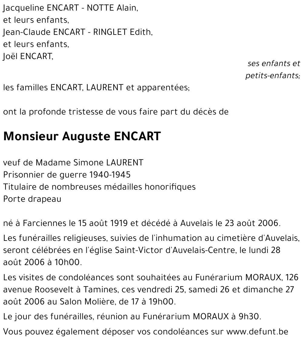 Auguste ENCART
