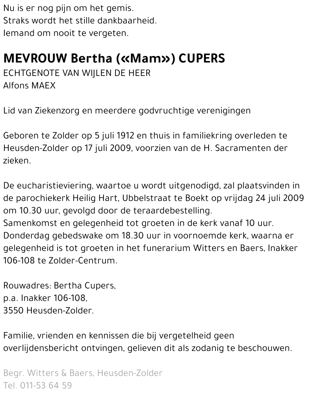 Bertha Cupers