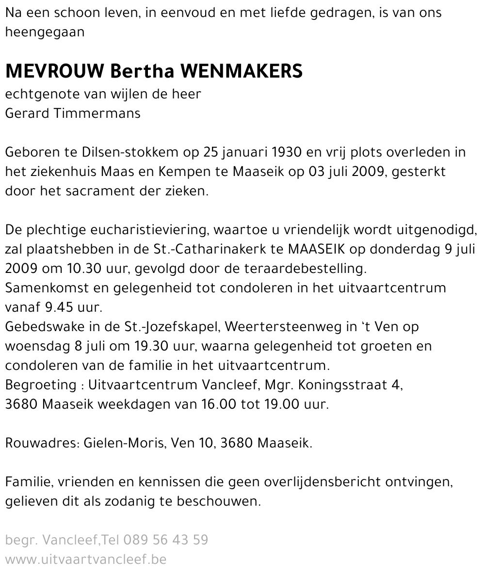 Bertha Wenmakers