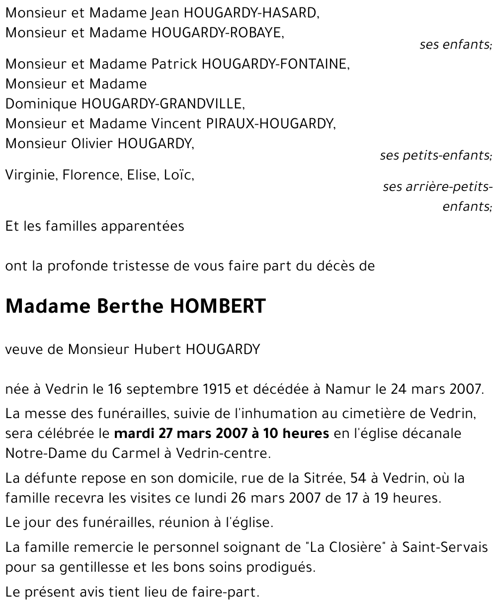 Berthe HOMBERT