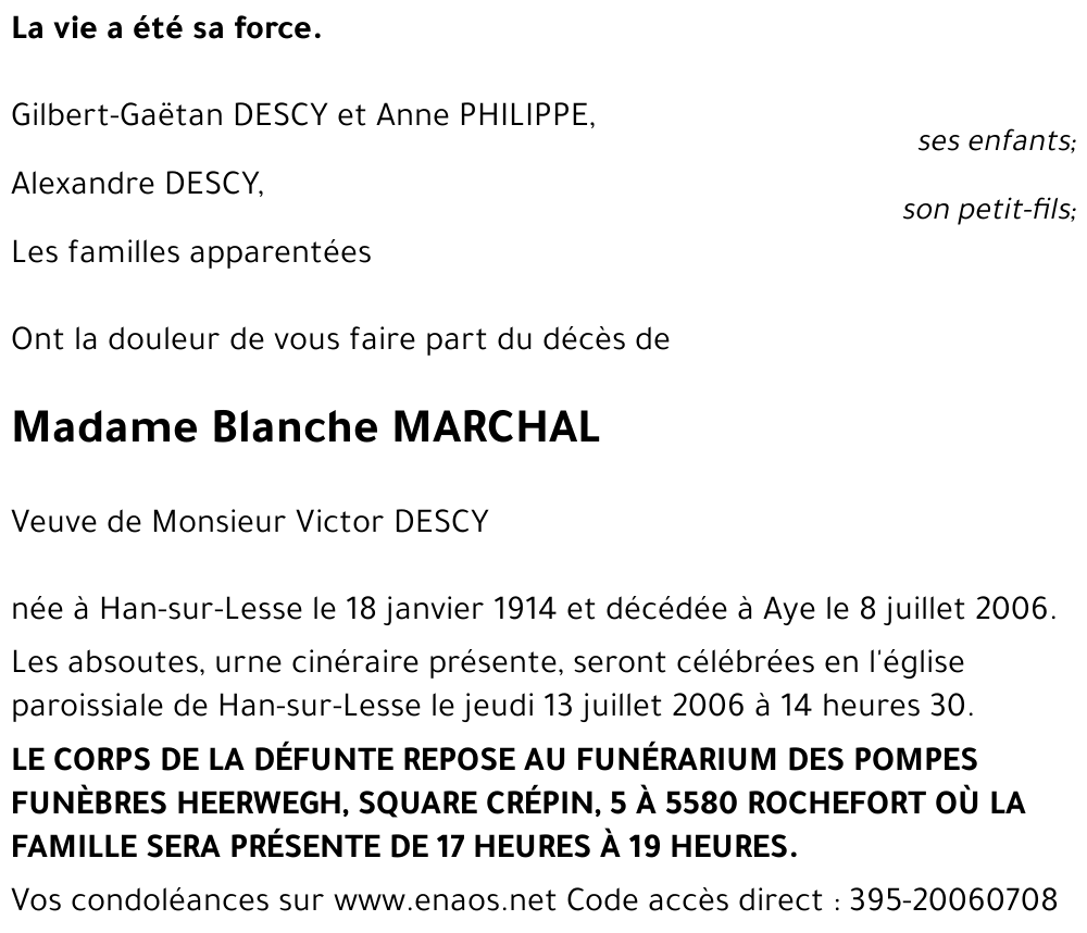 Blanche MARCHAL