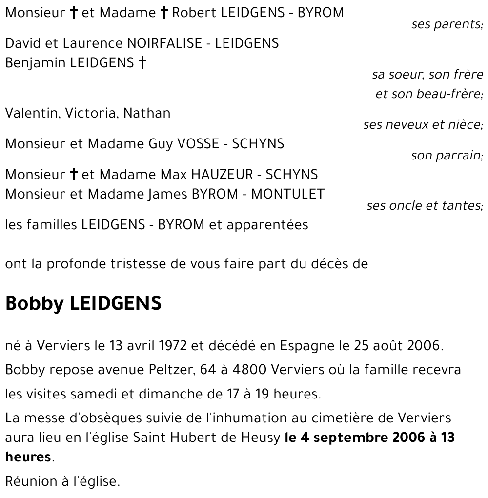Bobby LEIDGENS